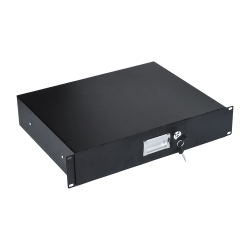 19" Rack Mount 2U Steel Plate DJ Drawer Equipment Cabinet Locking Lockable