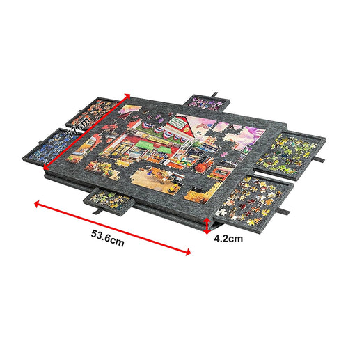 1000 Piece Jigsaw Puzzle Board with 6 Drawers Portable Felt Table