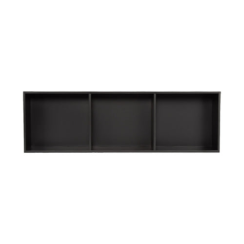 90cm Black Recessed Shower Niche 3-Tier Stainless Steel Bathroom Wall Storage Shelf