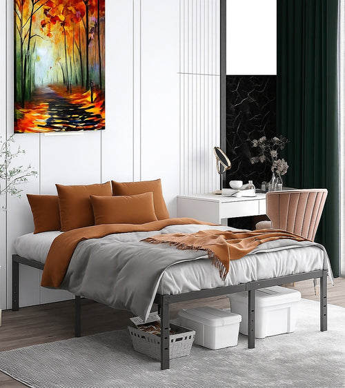 Queen Metal Bed Frame 45cm High – Full Steel Base Platform
