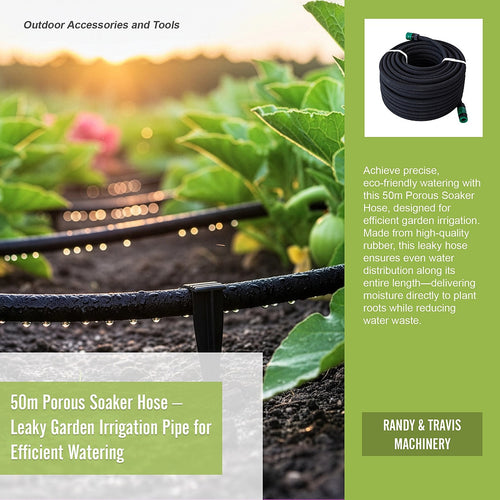 50m Porous Soaker Hose – Leaky Garden Irrigation Pipe for Efficient Plant Watering
