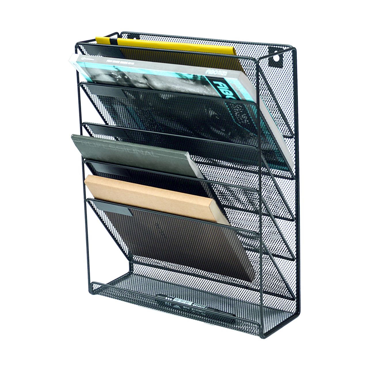 Folder Rack For Course Folder Wall Mount 6 Pocket Hanging File Sorter Organizer Folder Holder Rack ...