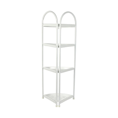 Shower Corner Shelf White Caddy Bathroom Shelves Organiser Bath Storage Rack 4