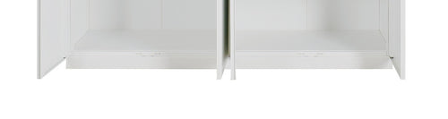 160cm - 4 Door Hanging and Shelf with Above Storage Wardrobe - Black Handle