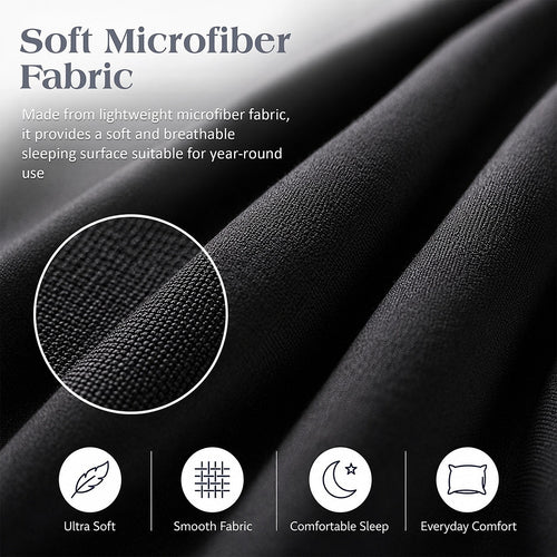 Queen 4 Piece Microfiber Sheet Set Deep Pocket Black