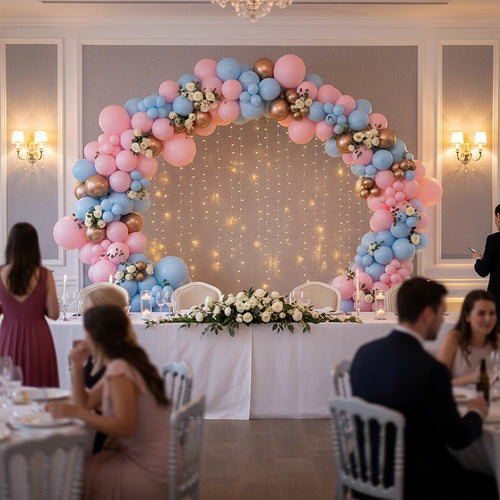 2M Wedding Hoop Round Arch Backdrop – Black Display Stand for Events & Decor