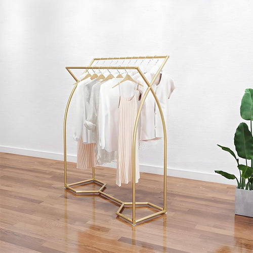 Commercial Clothing Garment Rack Retail Shop in Gold 
