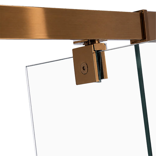 Semi-Frameless Shower Screen – Dust Brown, Front: (82~90)x195cm, Side: (98~101)x195cm