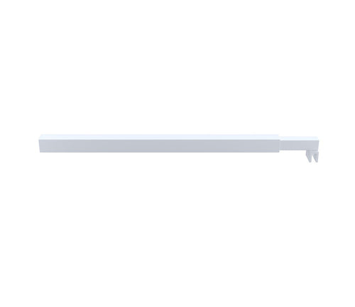 Frameless Shower Screen 80 x 210cm | Curved Glass, White Square Stabilising Bar + Wall F-Bracket