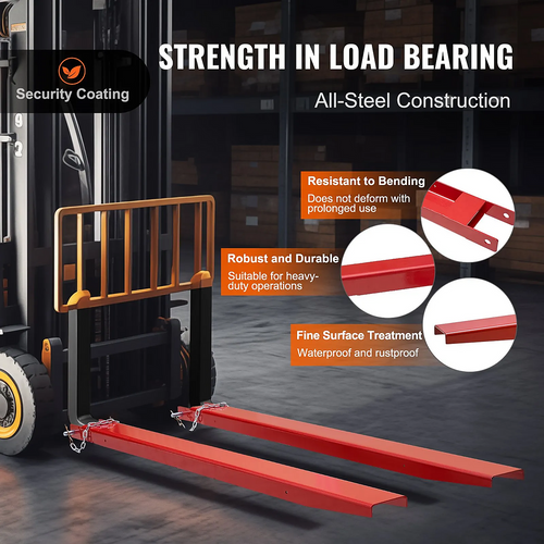 209cm Heavy Duty Forklift Fork Extensions – Carbon Steel Pallet Fork Attachments with Safety Retaining Pins