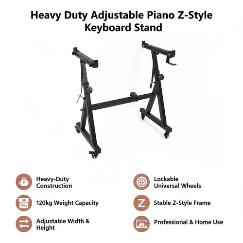 Z-Style Keyboard Stand – Heavy Duty Adjustable Piano Stand for Digital & Portable Keyboards