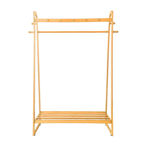 Wood Slim Clothes Rack 160x100cm Space Saving Floor Stand