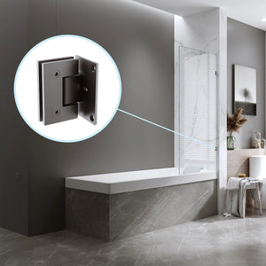 70cm Frameless Swing Bath Screen with Brushed Gunmetal Hardware