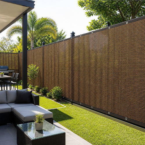 Fence Privacy Screen – 15mx2m Coffee HDPE Mesh Windscreen