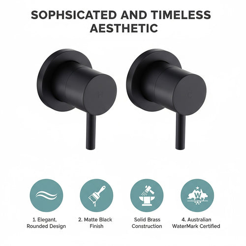 Bathroom Shower Bath Hot and Cold Mixer WATERMARK Certified - Black