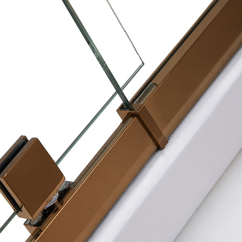Semi-Frameless Shower Screen – Dust Brown, Front: (74~82)x195cm, Side: (98~101)x195cm