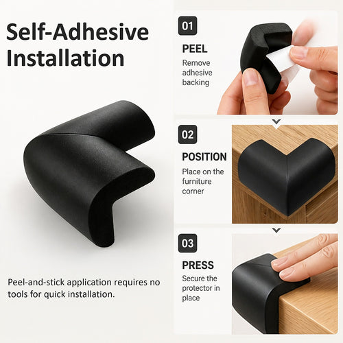 20pcs Baby Proof Corner Guards Foam Edge Protectors Black