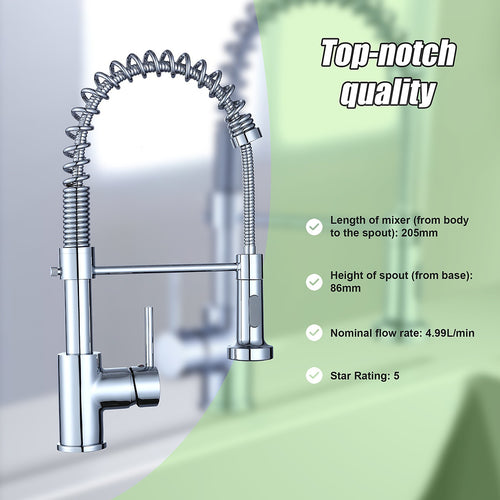 Basin Mixer Tap Faucet with Extendable Spout – Kitchen & Laundry Sink in Chrome