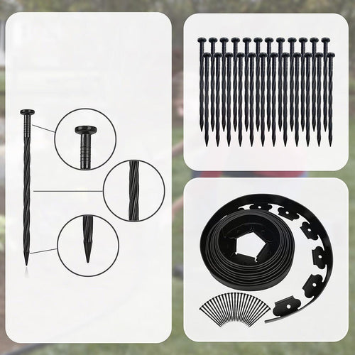 Landscape No Dig Lawn Garden Edging Kit 10m Flexible Durable Border Paver