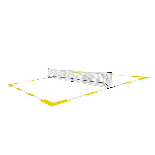 Portable 6.7m Pickleball Net Set with Heavy-Duty Metal Frame & Smooth-Rolling Wheels