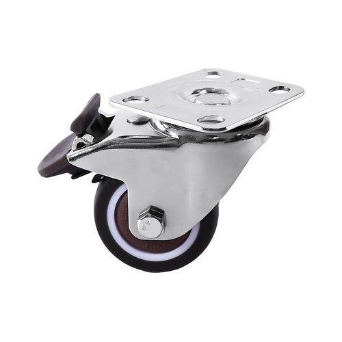 50mm Swivel Caster Wheels Set of 4 with Brakes Twin Wheel Design