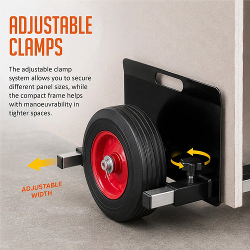 Panel Dolly 453kg Load Capacity Adjustable Clamp Drywall Cart