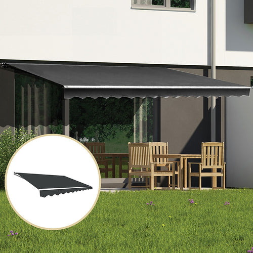 Outdoor Awning Grey - 3x2.5m Retractable Sunshade