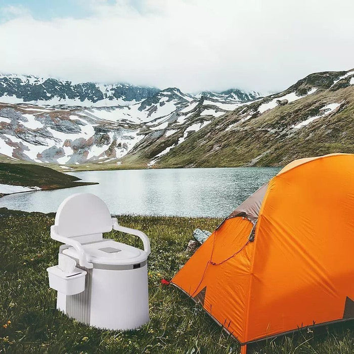 19L Camping Portable Toilet Travel Outdoor/Indoor Commode Potty + Tissue Box