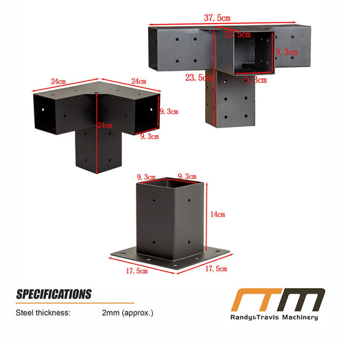 DIY Pergola Kit – Double Wall Mount with Black Screens Set with Brackets