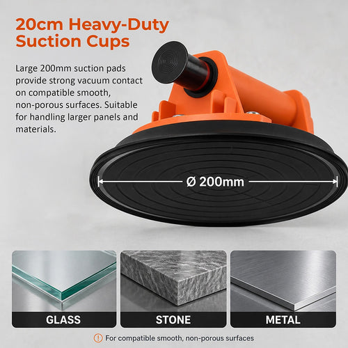 2 Pack Glass Suction Cup Lifter 20cm Heavy Duty Vacuum Lifter 278kg