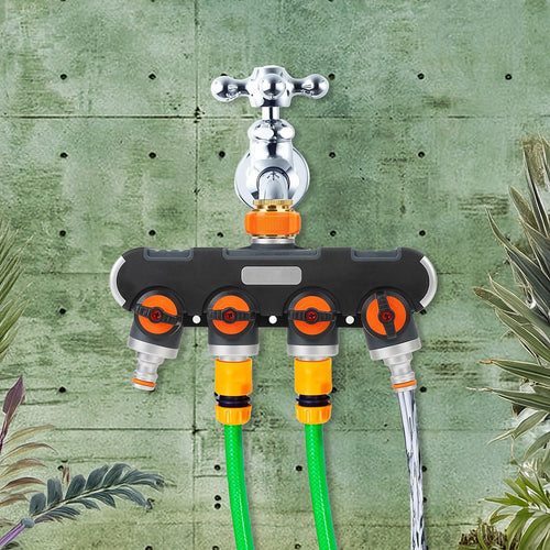 4 Way Hose Splitter Tap Water Garden Irrigation Distributor Valve