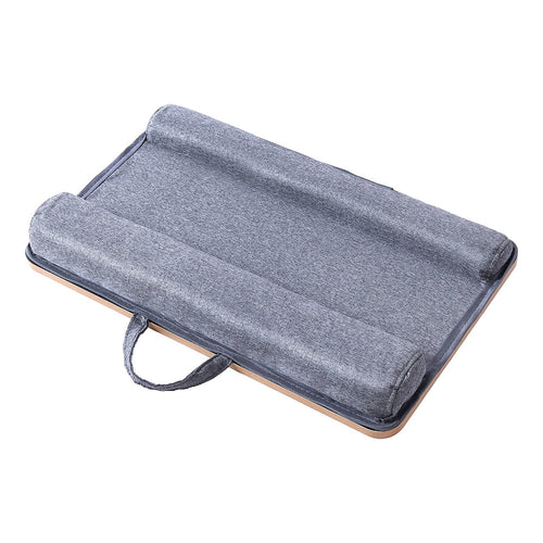 Portable Lap Desk with Mouse Pad & Cushion – Oak Finish Laptop Table