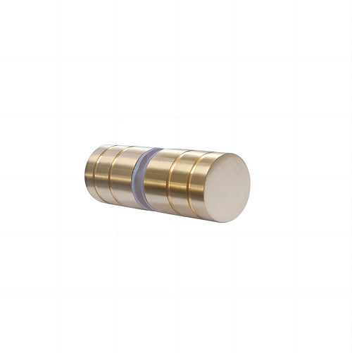 100x70cm Corner Frameless Shower Screen with Gold Wall F-Brackets and Brass Hinges, Round Knob Handle