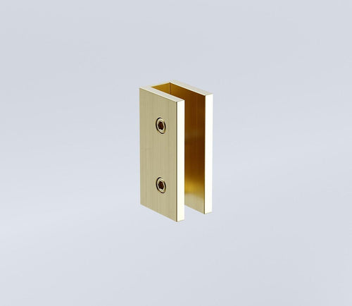 110x80cm Corner Frameless Shower Screen with Gold Brackets and SS Hinges, Square Knob Handle