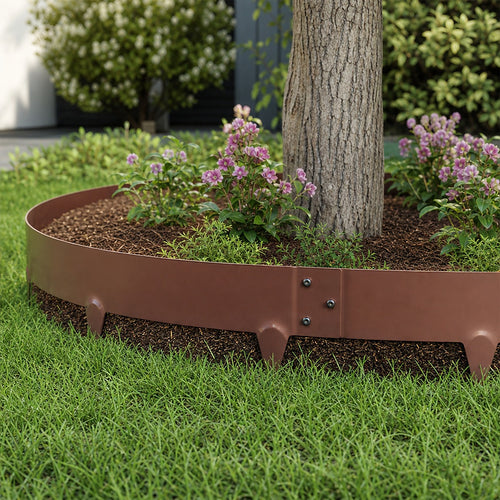 Steel Tree Rings – 60cm Garden Edging with Ground Spikes