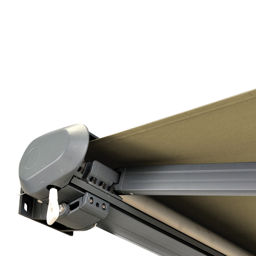 Heavy Duty Full Cassette Retractable Awning: Motorised 5.0 x 3.0m Beige Sunshade