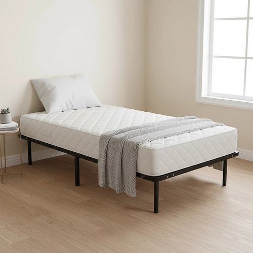 Single Metal Bed Base with Slats – Heavy-Duty Steel Frame