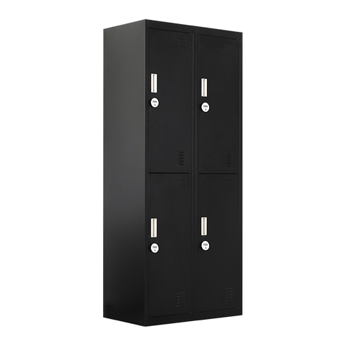 2x2 Door Black Metal Locker – Secure Storage with 4-Digit Combination Lock