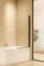 70cm Frameless Glass Bath Screen with Wall Channel - Gold