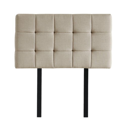Beige Linen Fabric Single Deluxe Tufted Headboard Bedhead