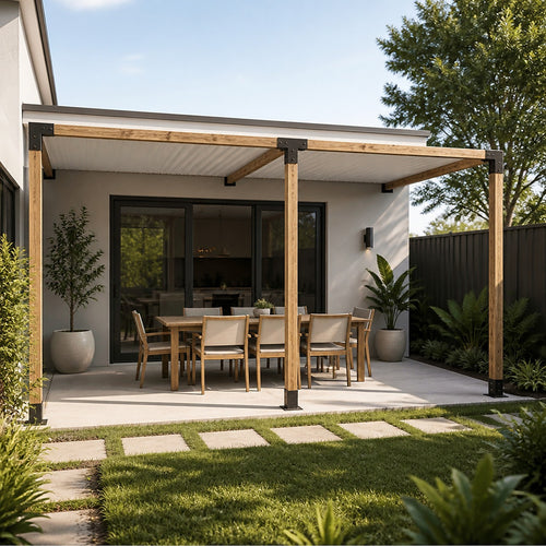 DIY Pergola Kit – Double Wall Mount Set with Brackets