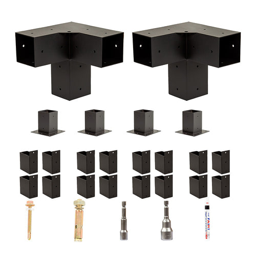 DIY Pergola Kit – Single Wall with Top Rafters Set with Brackets