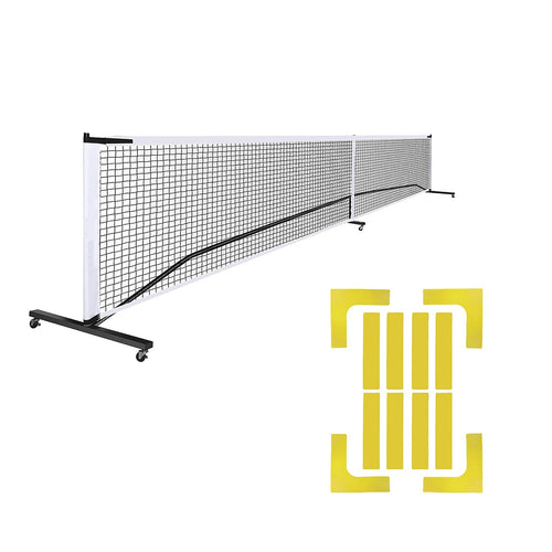 Portable 6.7m Pickleball Net Set with Heavy-Duty Metal Frame & Smooth-Rolling Wheels