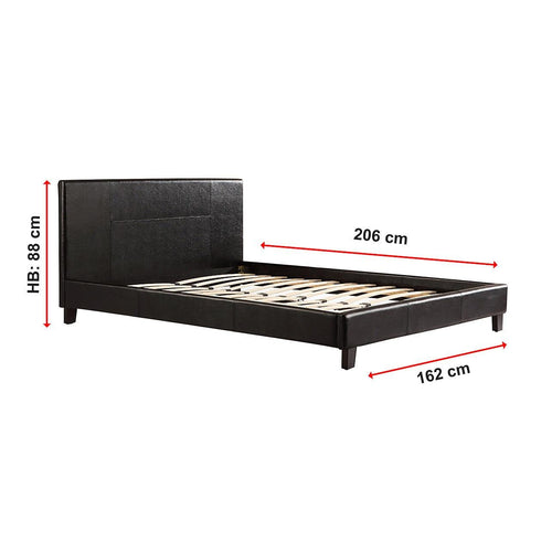 Queen Bed Frame Black PU Leather