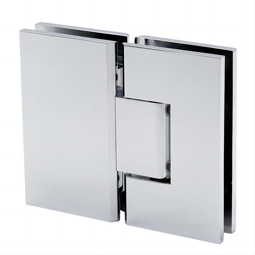 90x110cm Double Door Corner Shower Screen – Channels with Brass Hinges in Chrome, Square double pull Handles