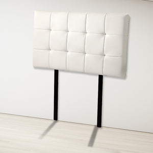 Single PU Leather Bed Deluxe Headboard Bedhead - White