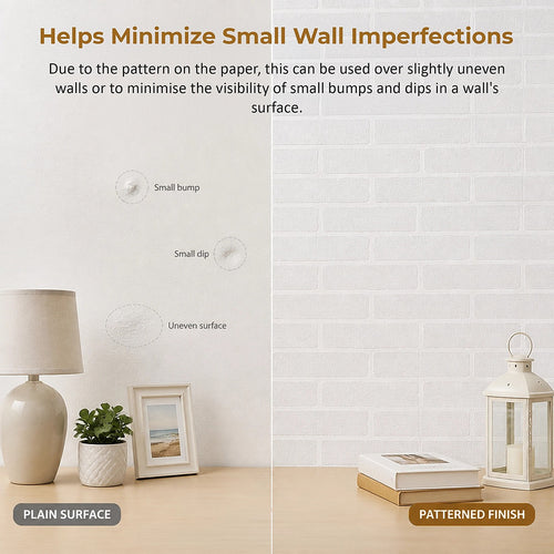 White Brick Wallpaper Vinyl Vintage