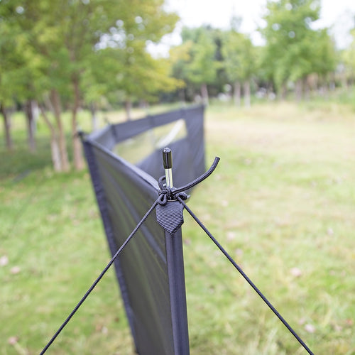 Camping Windbreak with Clear Windows & Bag – 725x140cm Black