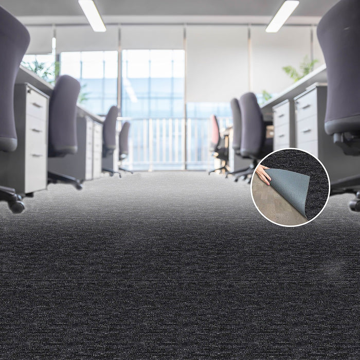 5m2 Box of Premium Carpet Tiles Commercial Domestic Office Heavy Use Flooring in Black