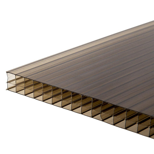  Polycarbonate Roofing Sheets Tinted Bronze UV Roof 1050x2100mm; 16mm 5 Pack
